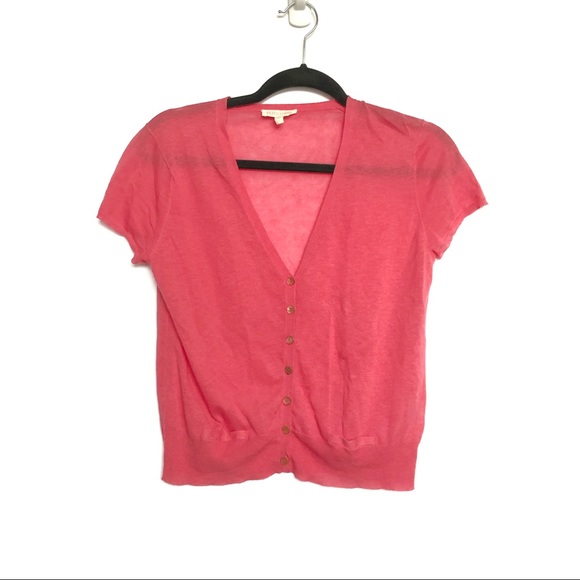 Eileen Fisher Sweaters - Eileen Fisher Coral Pink Linen Cardigan